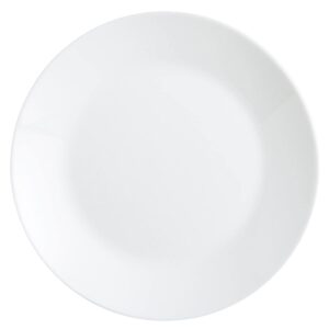 ProCuisinier Lot de 12 assiettes plates, en verre opale extra résistant, 25cm, Blanc