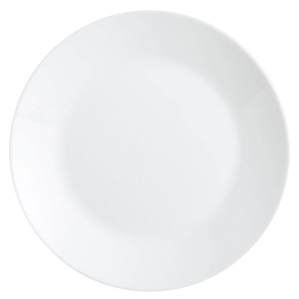 ProCuisinier Lot de 12 assiettes plates, en verre opale extra résistant, 25cm, Blanc