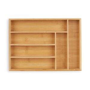 ProCuisinier Plateau à couverts, insert de tiroir à 6 compartiments, pour couverts de cuisine, bambou, HxLxP 5 x 25,5 x 35,5 cm, naturel