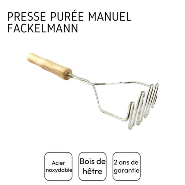 ProCuisinier 521417 Presse purée manuel, presse légumes, presse purée professionnel, écrase légumes, Bois – Image 4